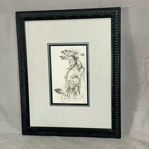 1991 "Traditional Dancer" "Ponca" Darran Cooper Pencil Indian Art Original